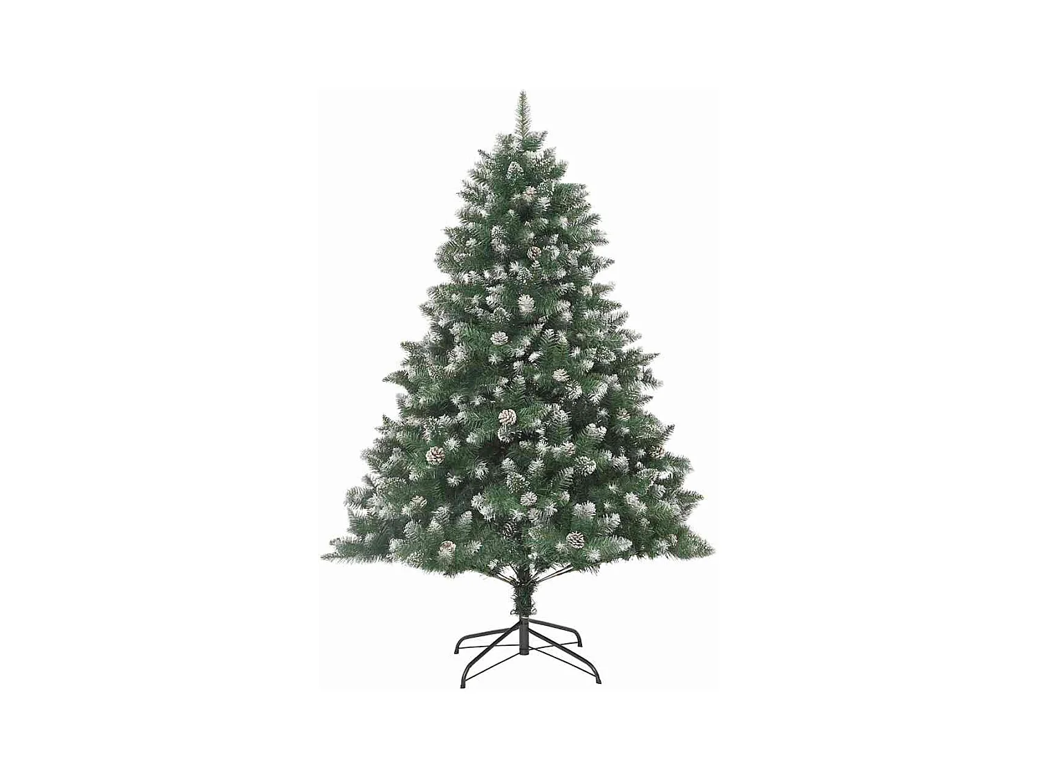 Kunstkerstboom Groen 126 x 126 x 180 cm PVC en Plastic en Staal