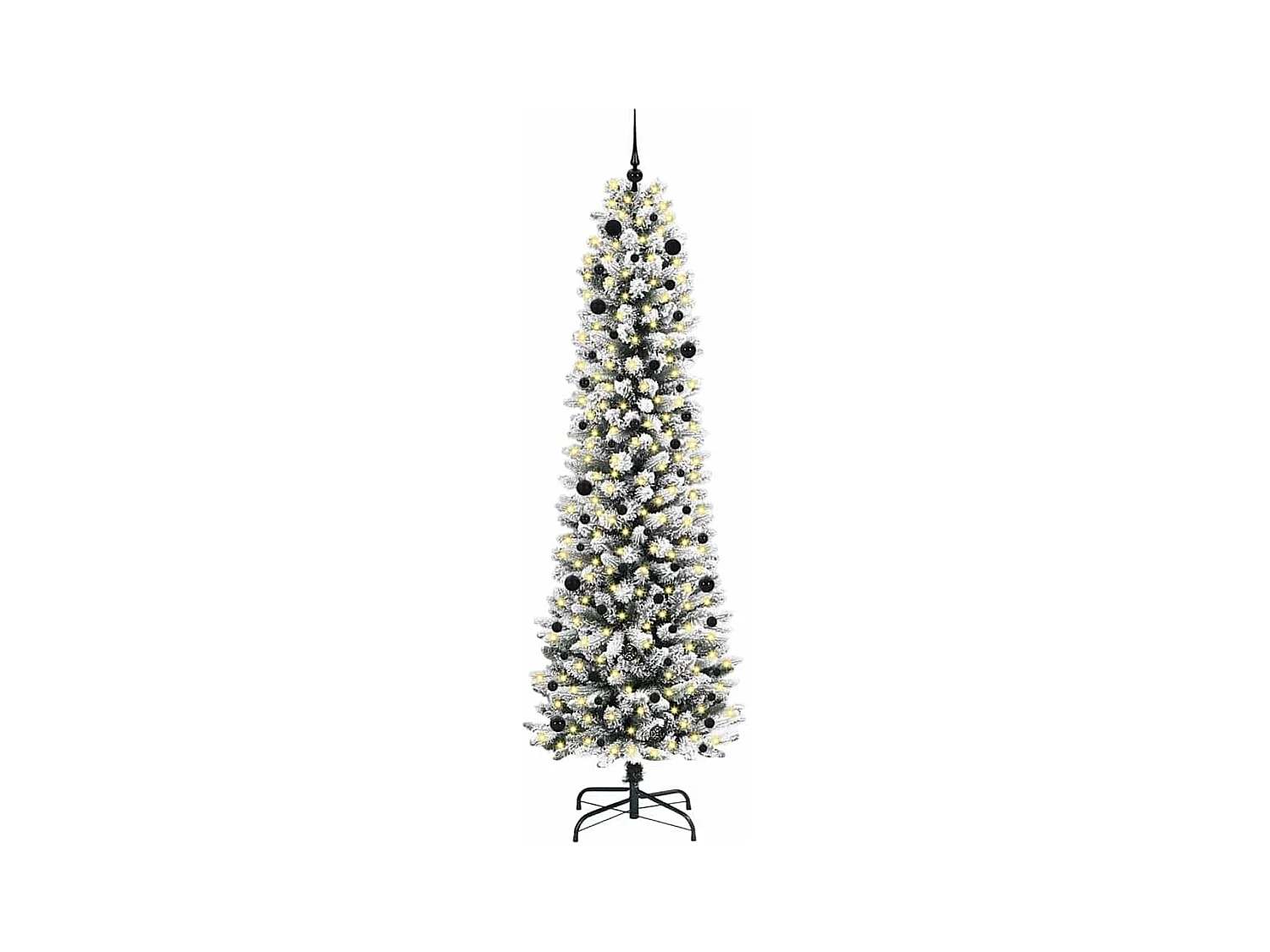 Kunstkerstboom Groen en wit 240 cm PVC en Metaal en Plastic