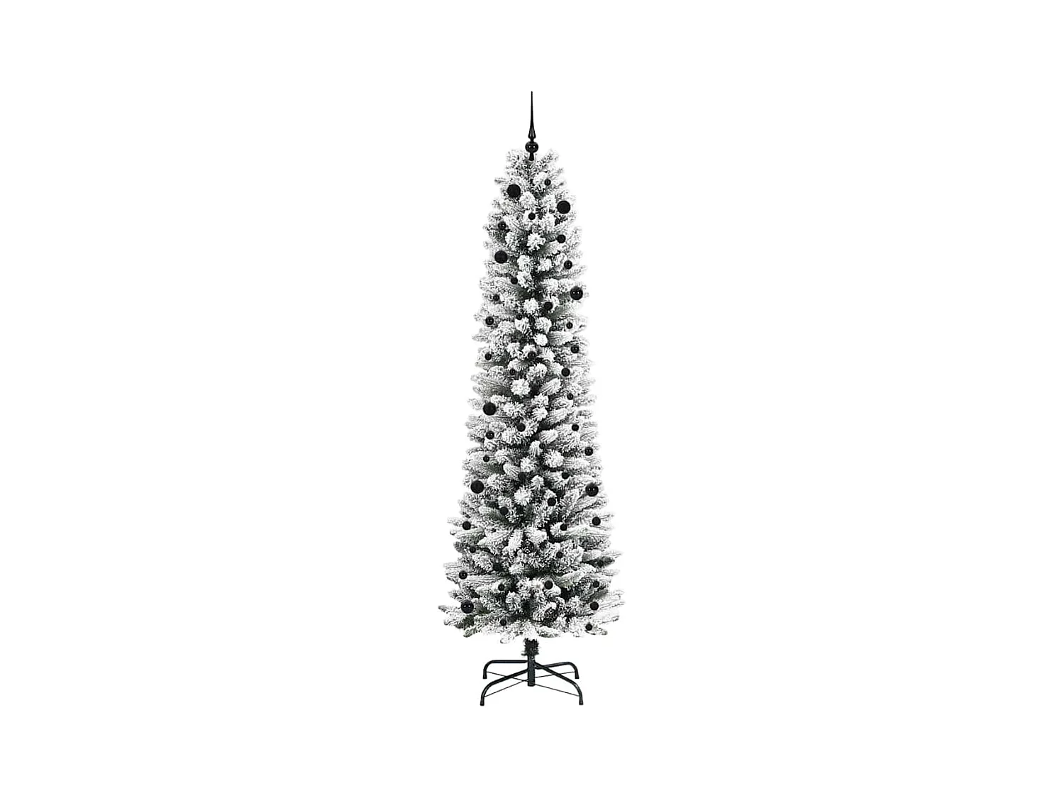 Kunstkerstboom Groen en wit 240 cm PVC en Metaal en Plastic