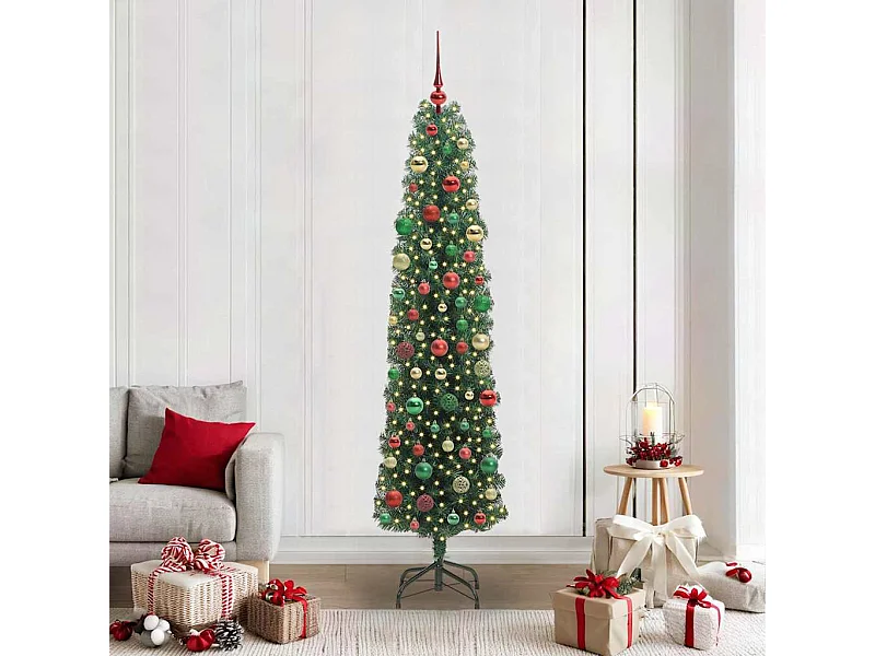 Árvore de Natal Artificial Verde 210 cm PVC e Aço e Plástico