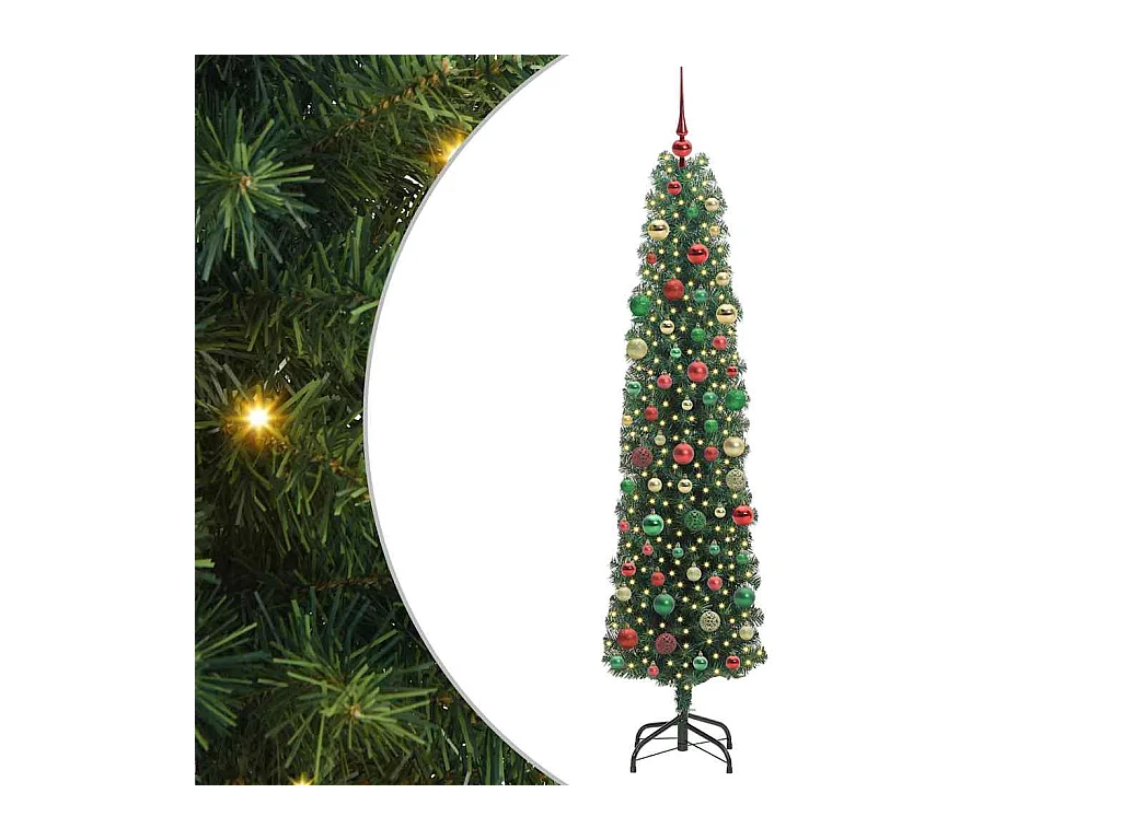 Árvore de Natal Artificial Verde 210 cm PVC e Aço e Plástico
