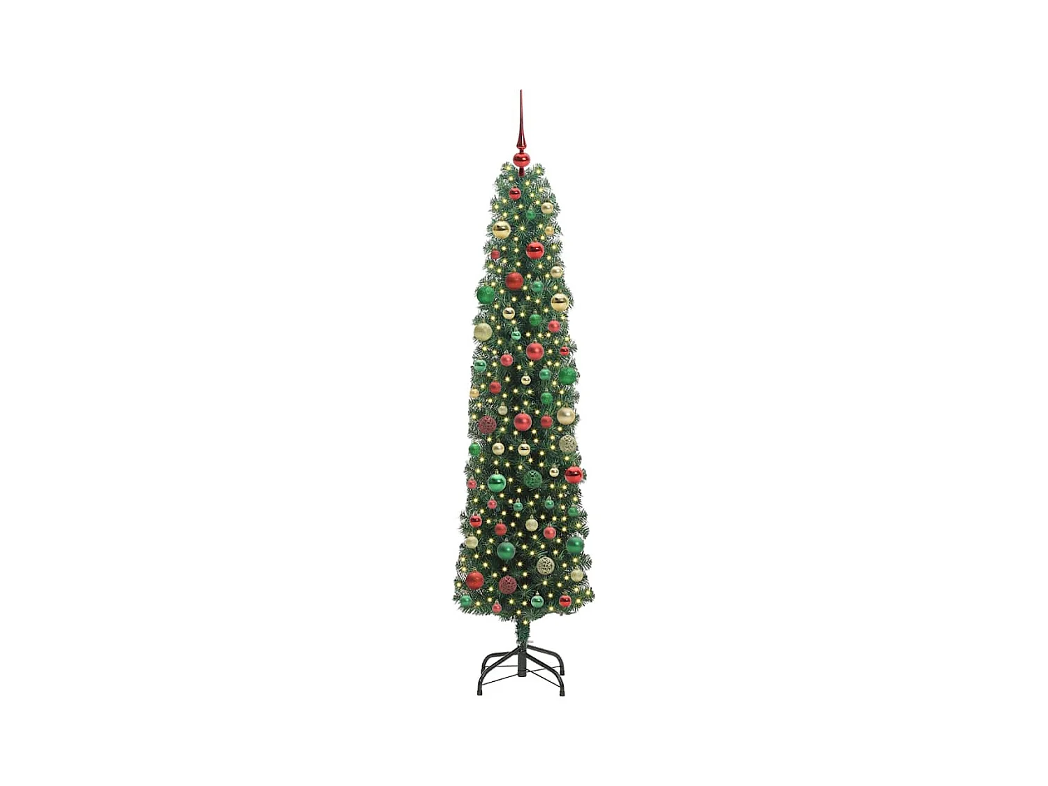Árvore de Natal Artificial Verde 210 cm PVC e Aço e Plástico