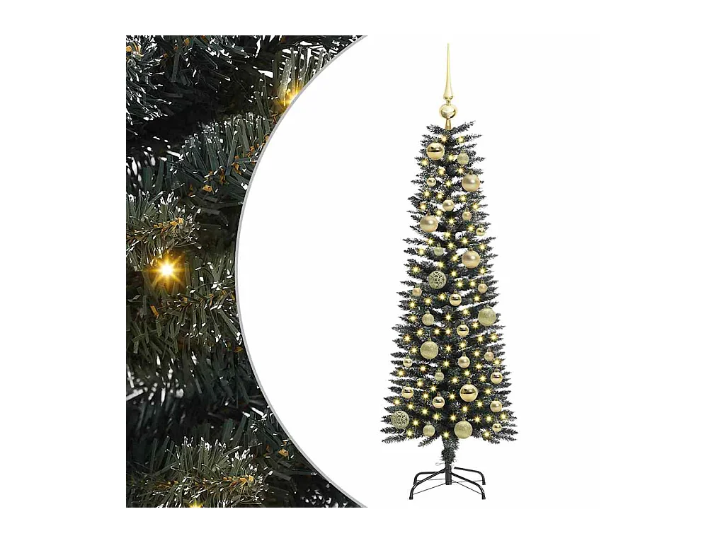 Sapin de Noël artificiel avec 150 LED Vert 40,5 x 40,5 x 120 cm