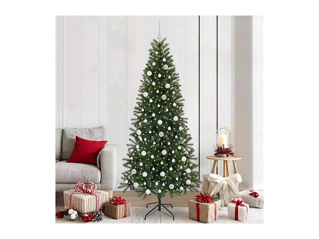 Árvore de Natal Artificial com 300 LEDs Verde 210 cm PE e PVC