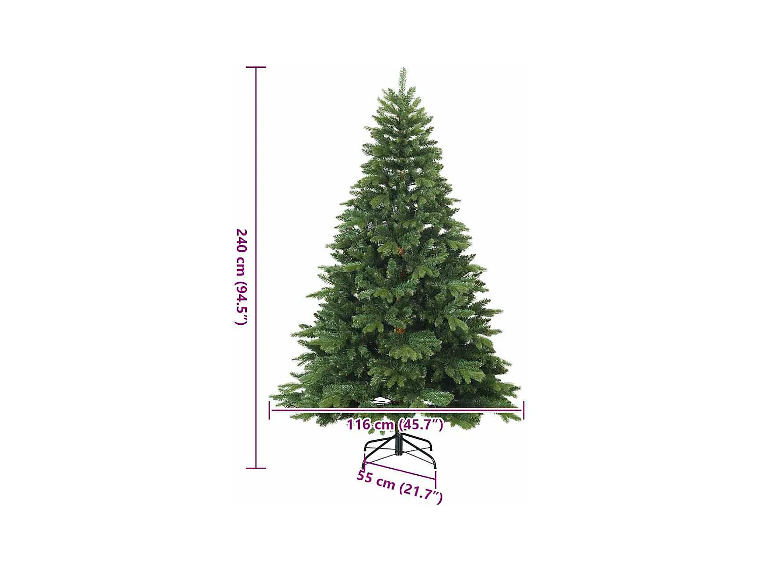 Árbol de Navidad artificial con ramas articuladas Verde 240 cm