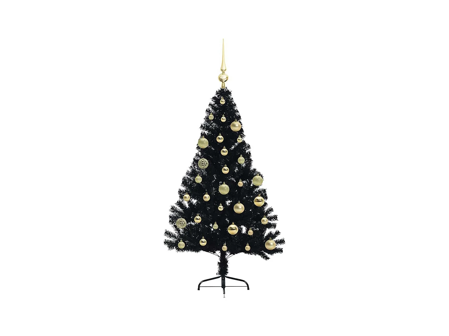 Sapin de Noël artificiel pré-éclairé Noir 120 cm PVC