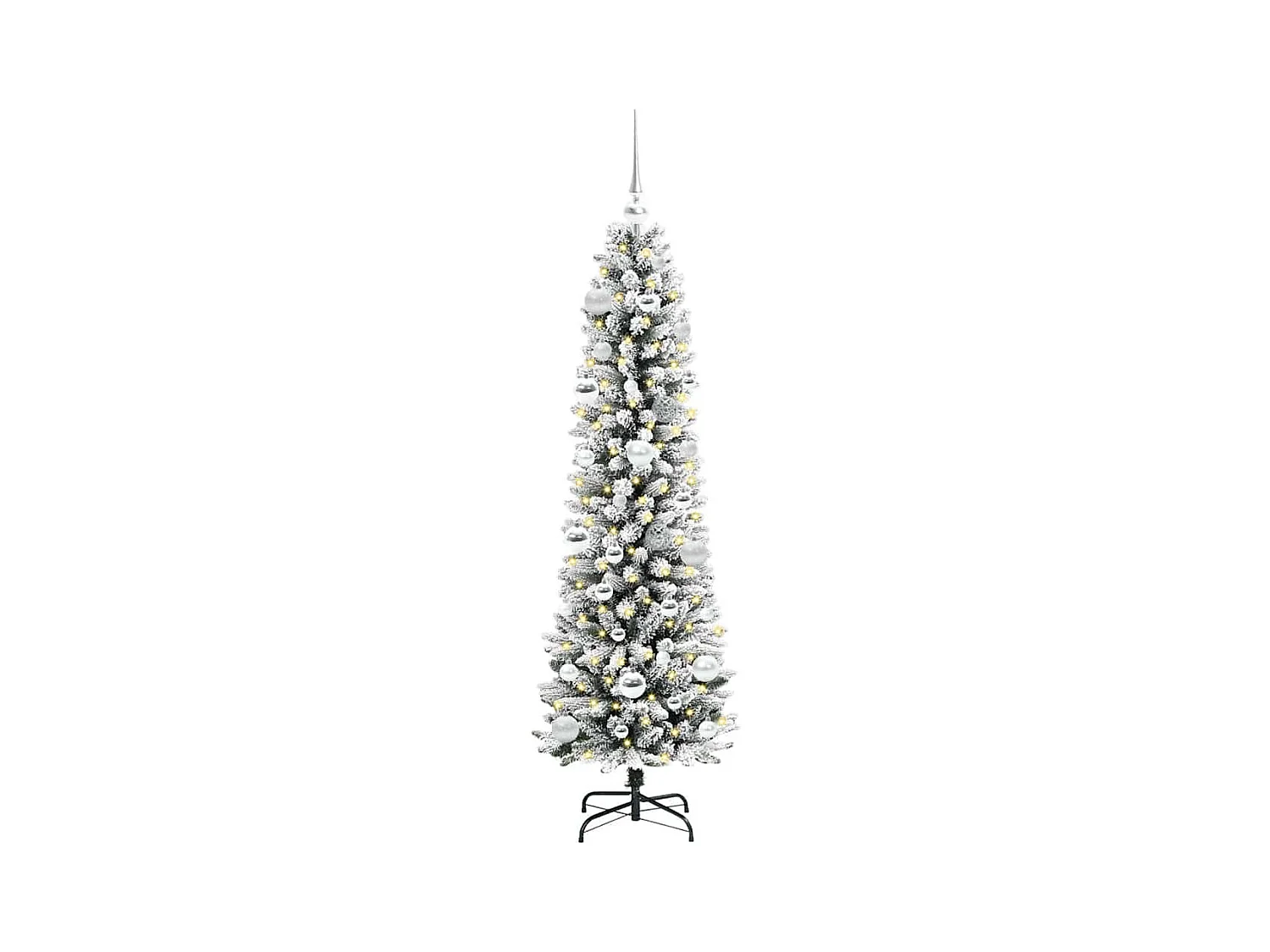 Sapin de Noël artificiel avec 150 LED Vert et blanc 150 cm