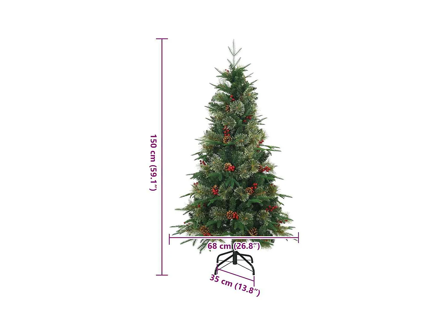 Árbol de Navidad artificial con ramas articuladas Verde 150 cm