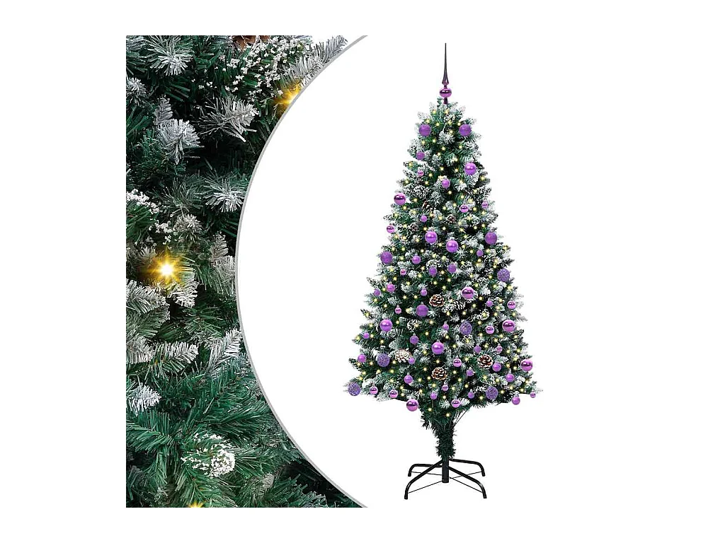 Sapin de Noël artificiel Vert 180 cm PVC, Acier et Plastique