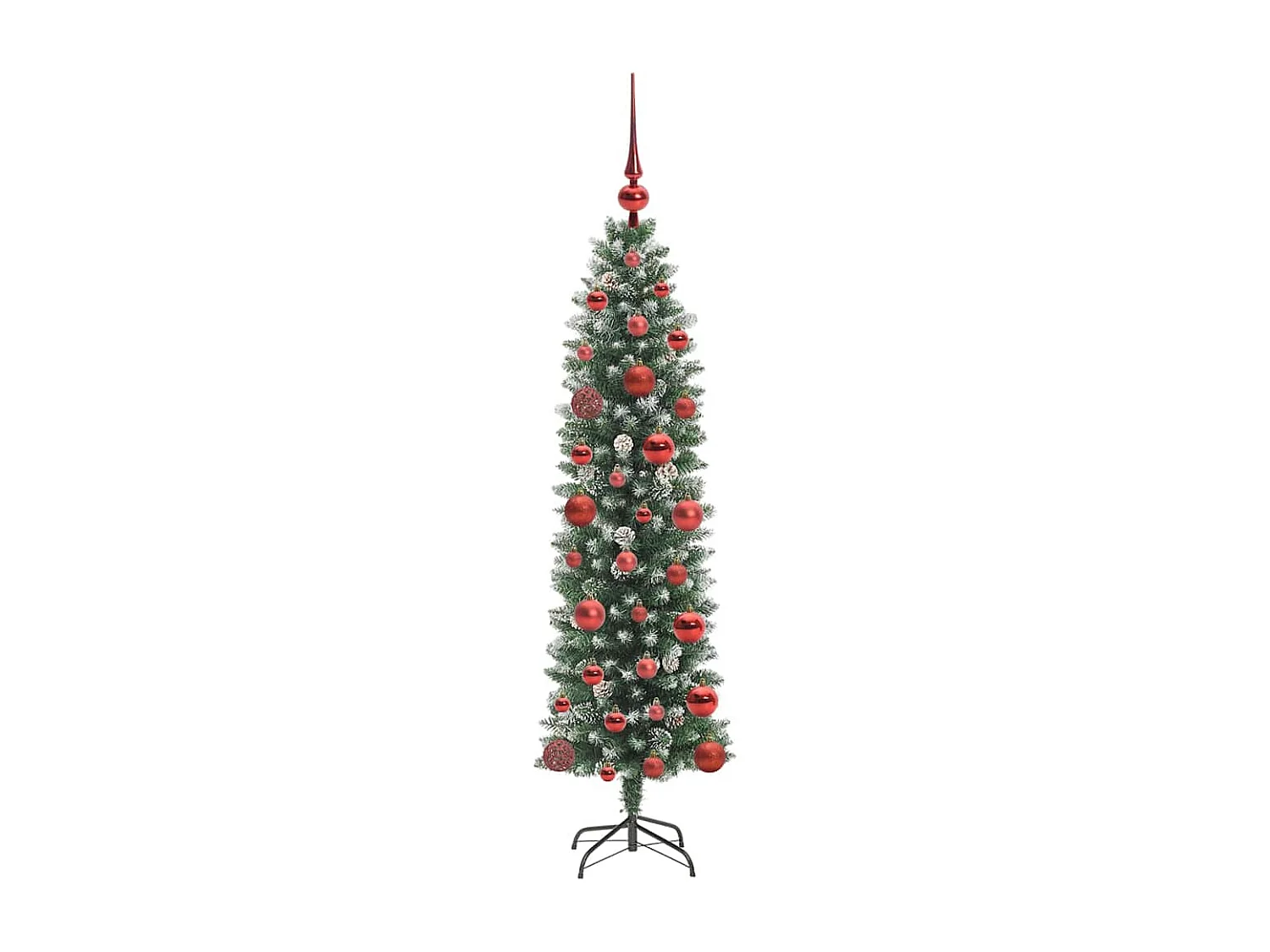 Arbre de Noël artificiel slim avec 150 LED Vert et blanc 120 cm