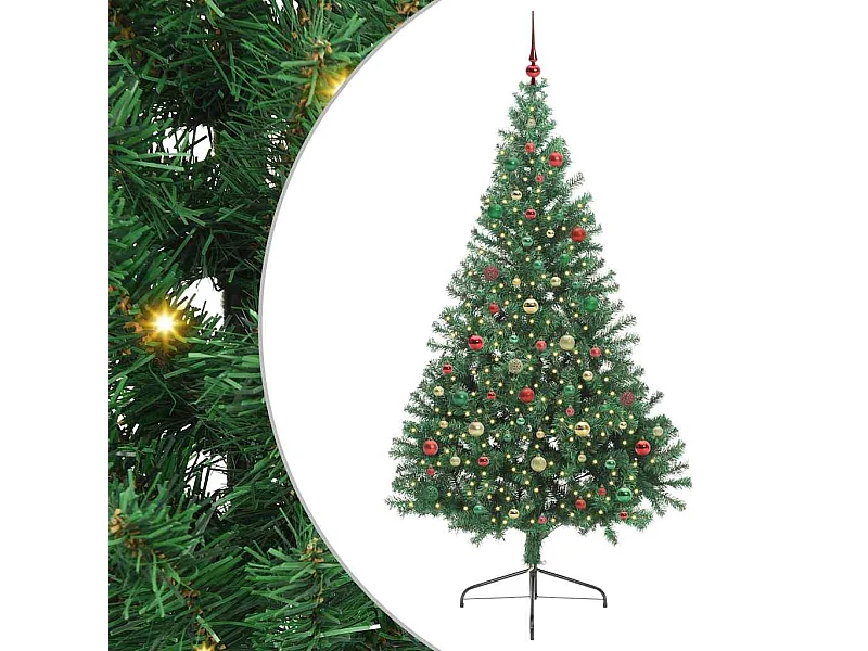 Árvore de Natal Artificial Pré-iluminada Verde 210 cm PVC