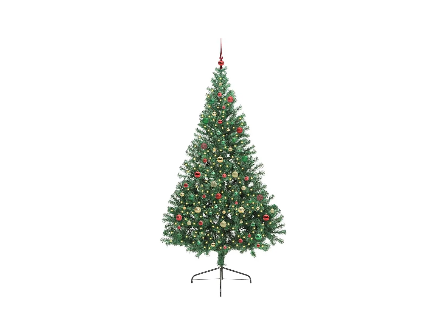 Árvore de Natal Artificial Pré-iluminada Verde 210 cm PVC