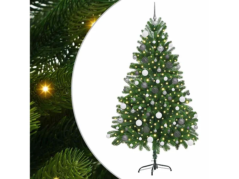Árbol de Navidad con 300 LED con soporte Verde 180 cm PE