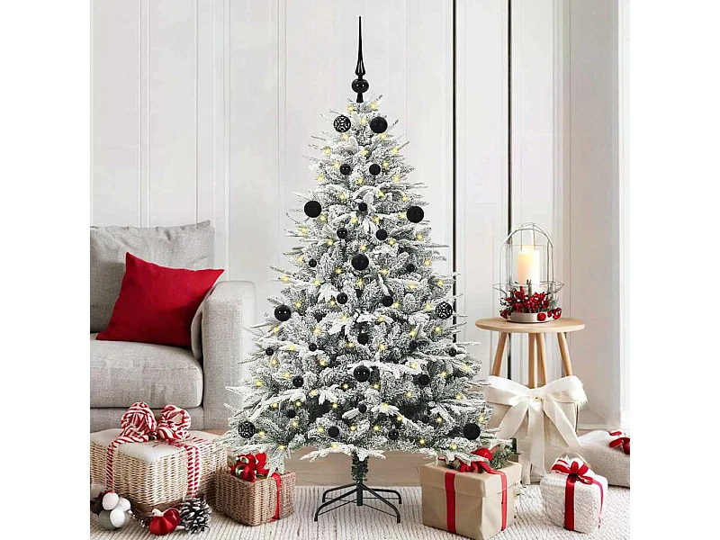 Árbol de Navidad artificial preiluminado con juego de bolas