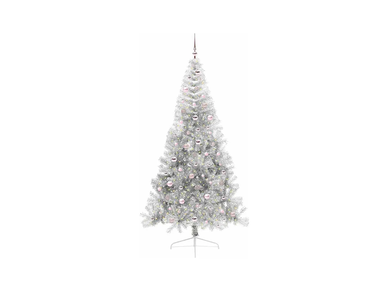 Kunststof Voorverlichte Kerstboom met 300 LED Zilver 240 cm PET
