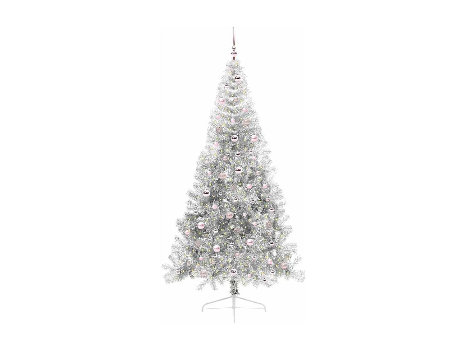 Sapin de Noël artificiel pré-éclairé Argent 240 cm PET