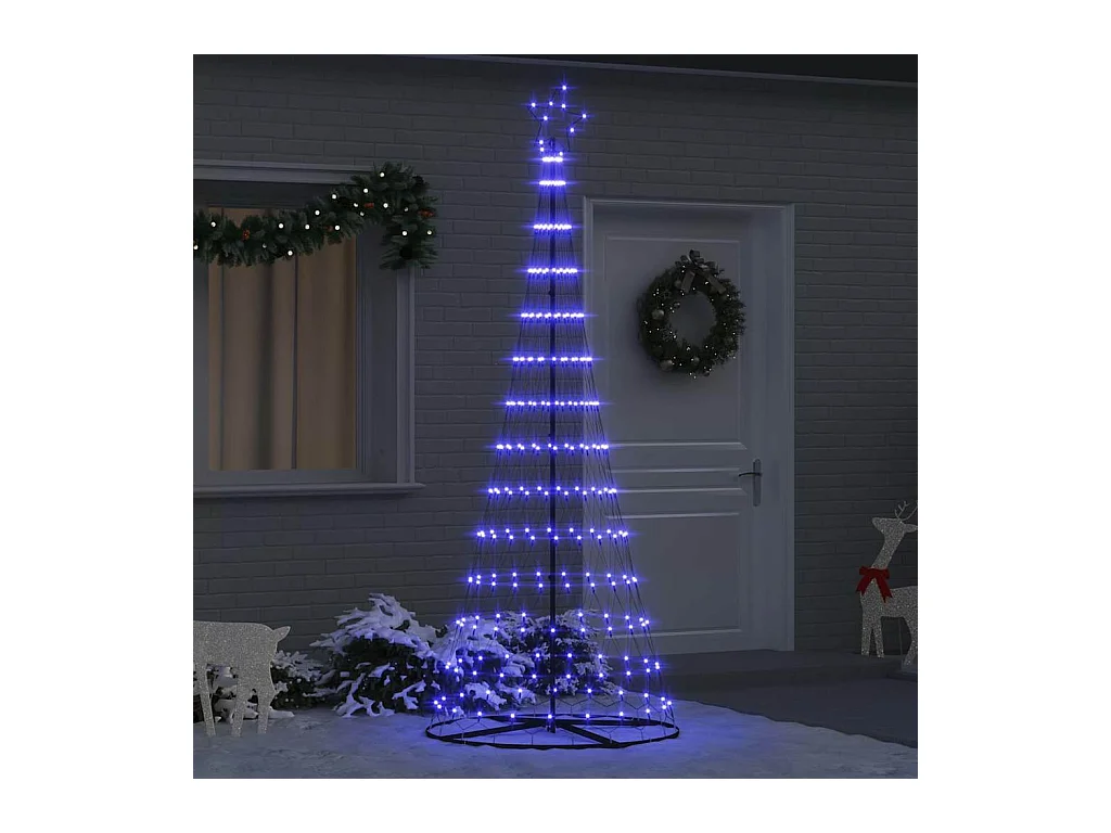 Árvore de Natal LED com 290 LEDs Azul 100 x 100 x 250 cm Metal