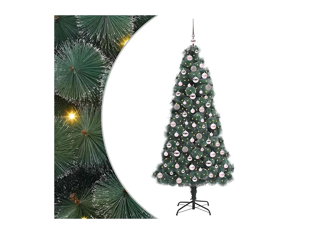 Arbre de Noël artificiel pré-éclairé avec ensemble de boules