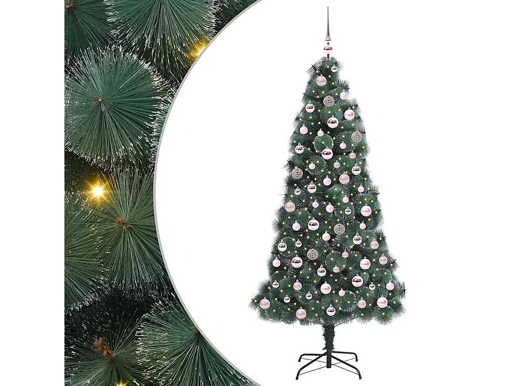 Arbre de Noël artificiel pré-éclairé avec ensemble de boules