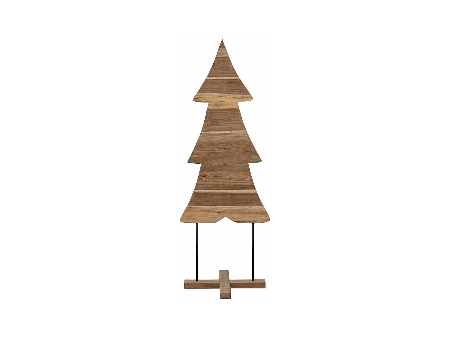 Sapin de Noël avec support Marron 90 cm Bois de teck solide