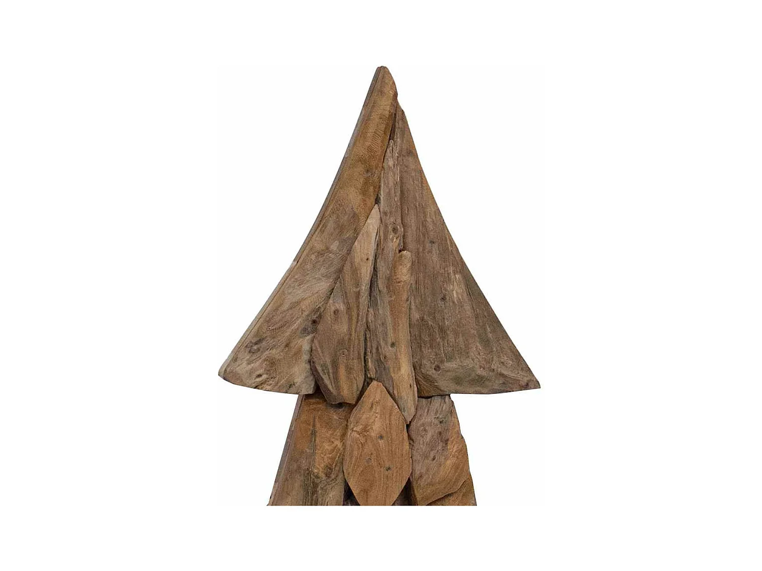 Sapin de Noël avec support Marron 90 cm Bois de teck solide