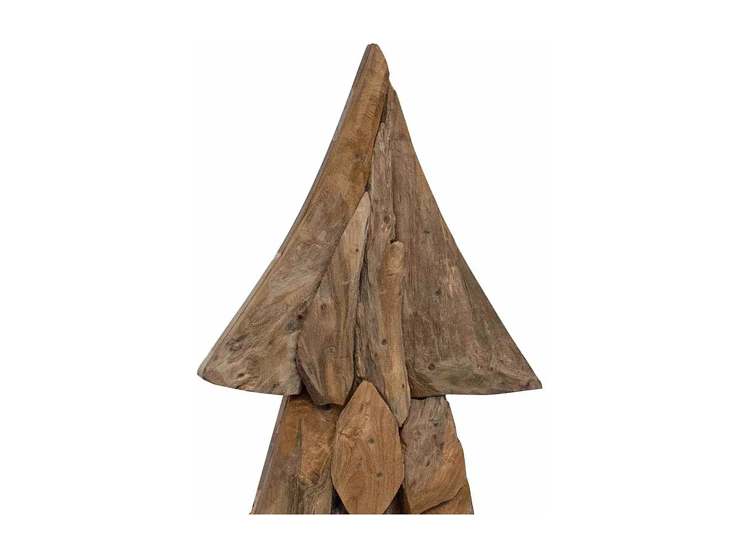 Sapin de Noël avec support Marron 90 cm Bois de teck solide