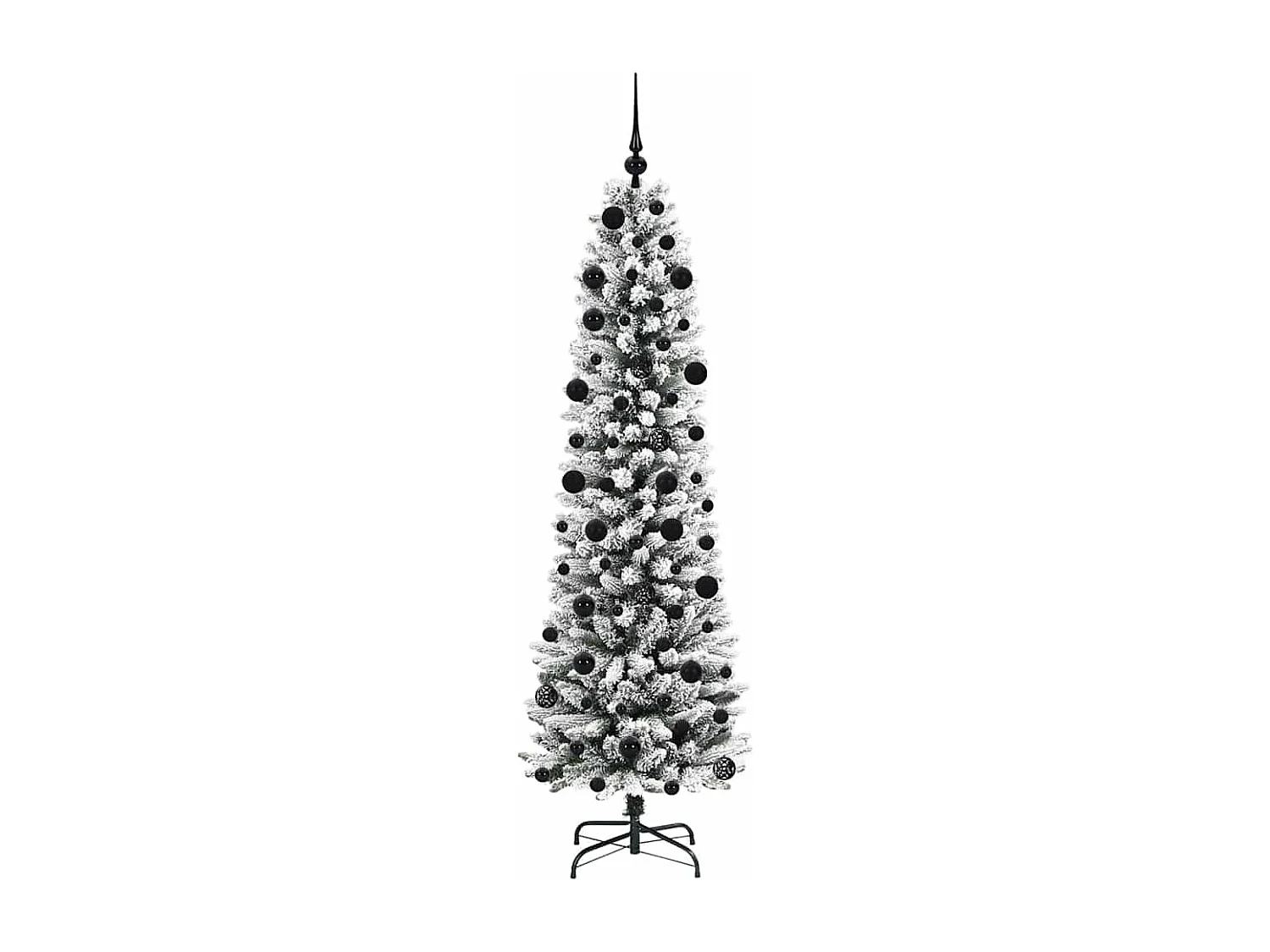 Kunstkerstboom Groen en wit 210 cm PVC en Metaal en Plastic