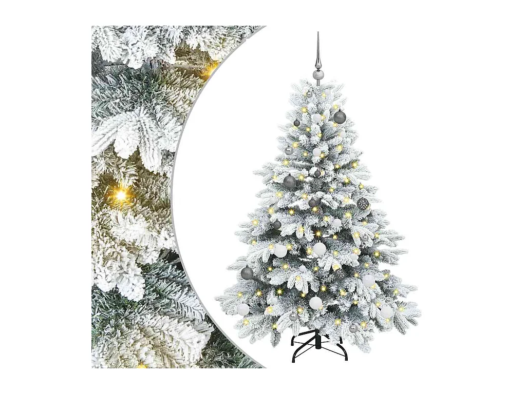 Kunstkerstboom met 150 LED met standaard Groen 150 cm PE en PVC