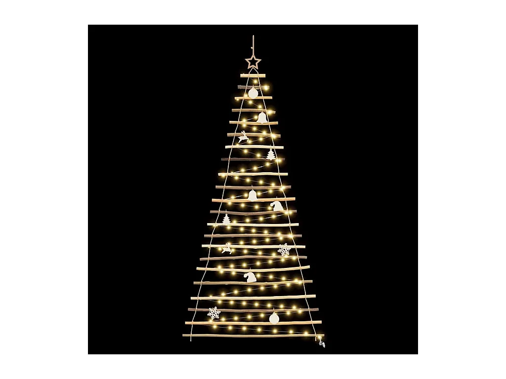 Árbol de Navidad Natural 210 cm madera maciza de fresno