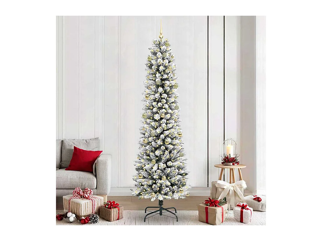 Sapin de Noël artificiel avec 300 LED Vert et blanc 240 cm