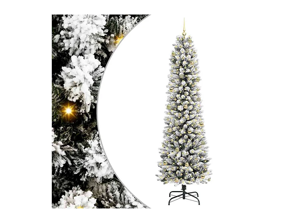 Sapin de Noël artificiel avec 300 LED Vert et blanc 240 cm