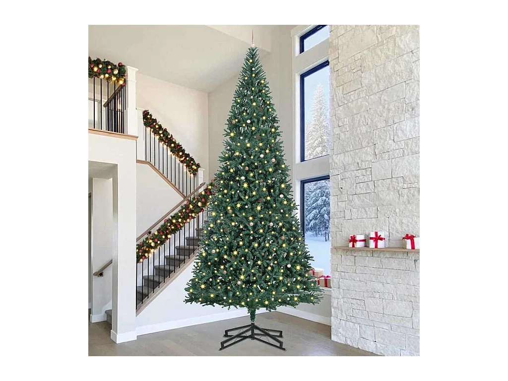 Arbre de Noël artificiel pré-éclairé avec ensemble de boules