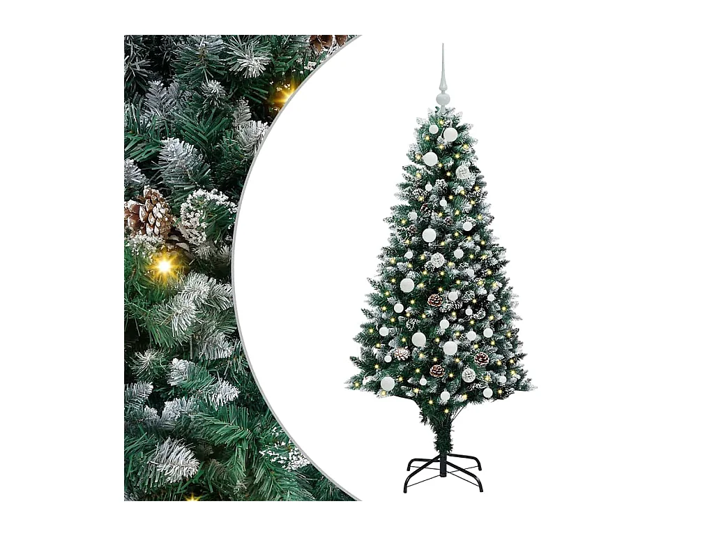 Árbol de Navidad artificial Verde 150 cm PVC y Acero y Plástico