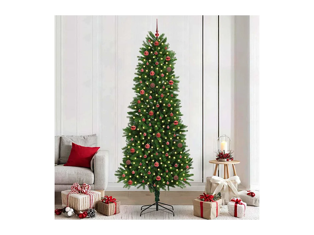 Sapin de Noël avec 300 LED avec support Vert 240 cm PE