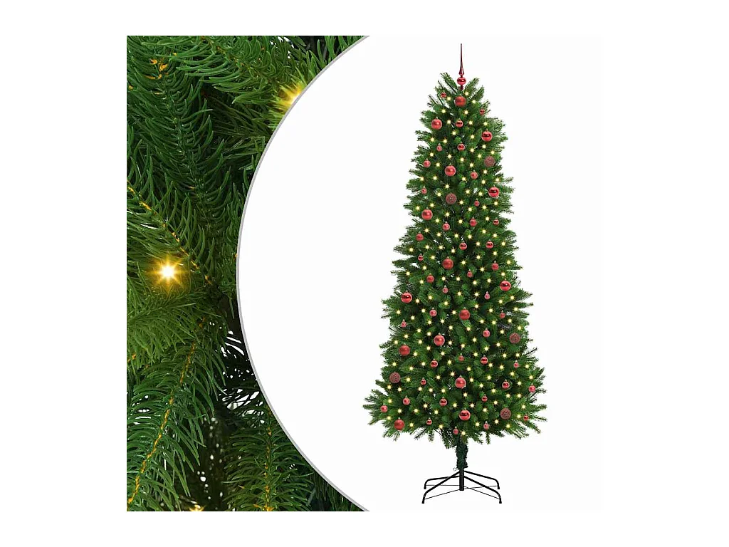 Sapin de Noël avec 300 LED avec support Vert 240 cm PE
