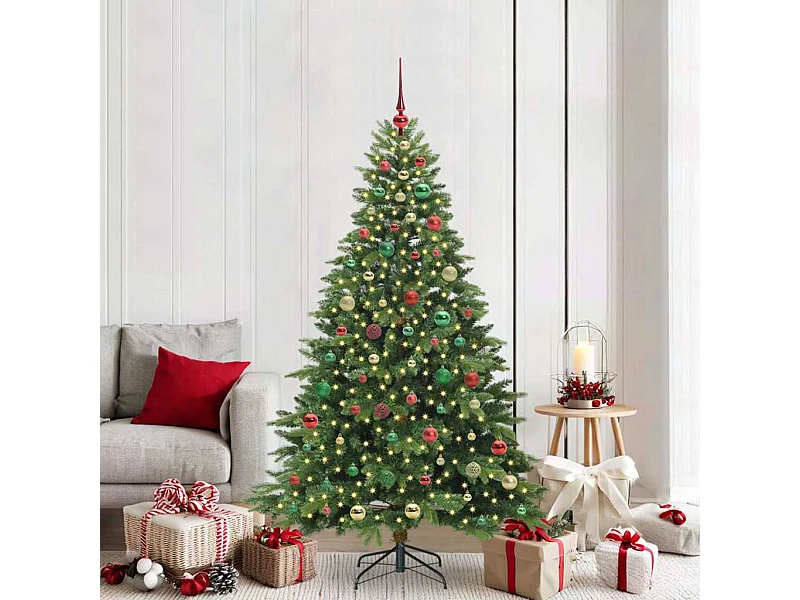 Sapin de Noël artificiel avec 300 LED Vert 180 cm PE et PVC