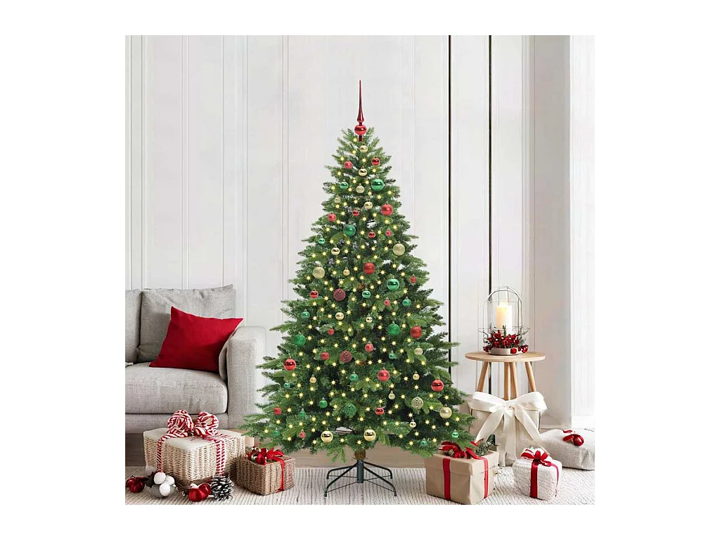 Sapin de Noël artificiel avec 300 LED Vert 180 cm PE et PVC