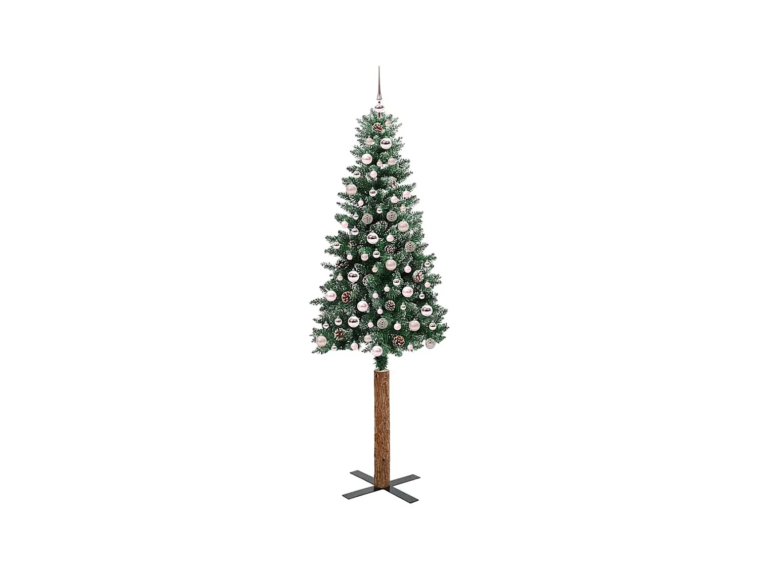 Árvore de Natal Slim com 300 LEDs Verde e Branco 210 cm