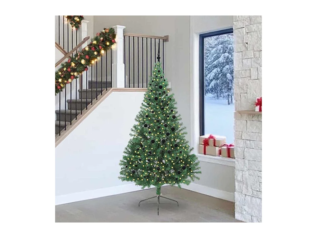 Sapin de Noël artificiel pré-éclairé Vert 240 cm PVC