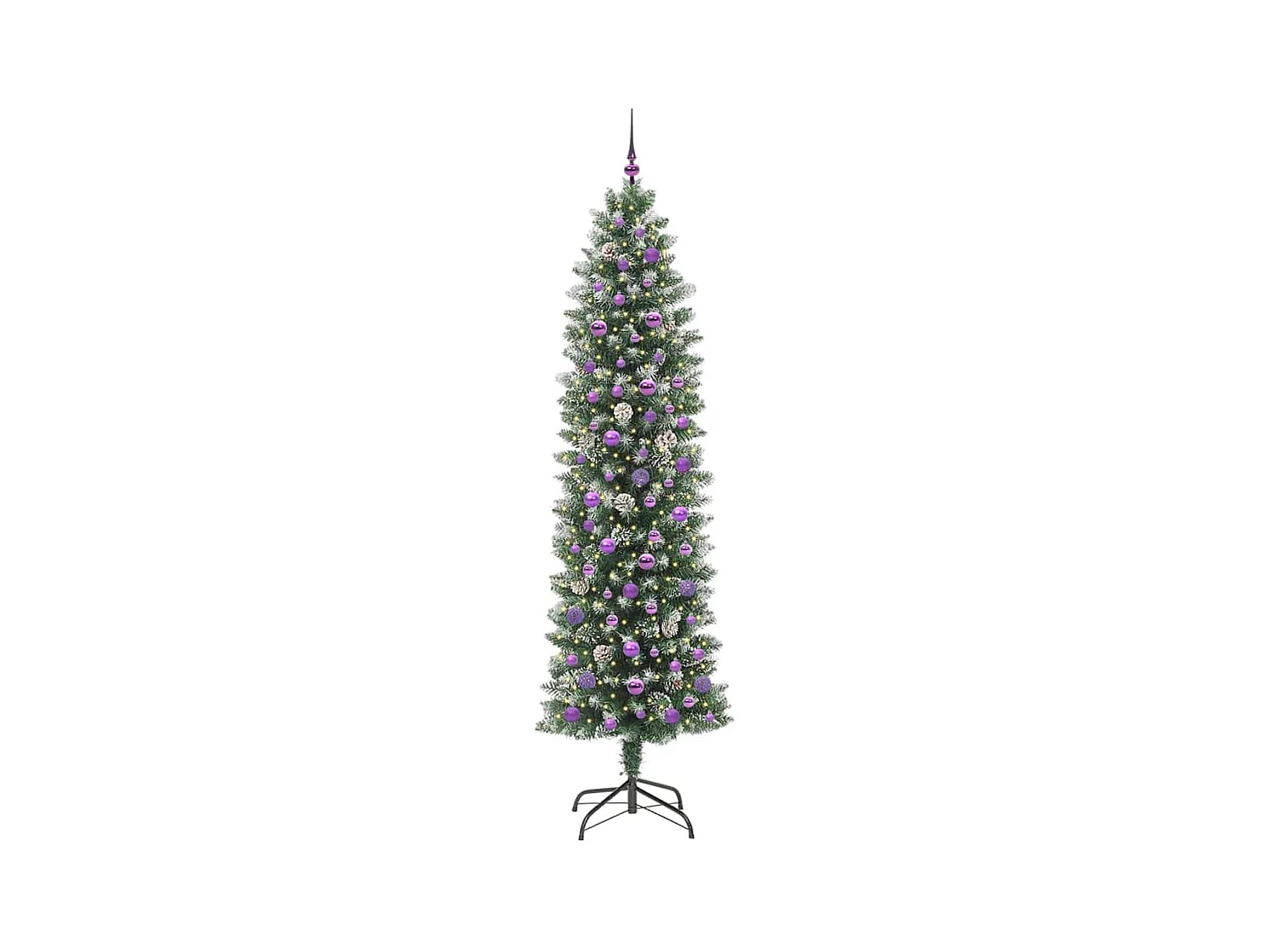 Árvore Slim de Natal Artificial Verde e branco 240 cm