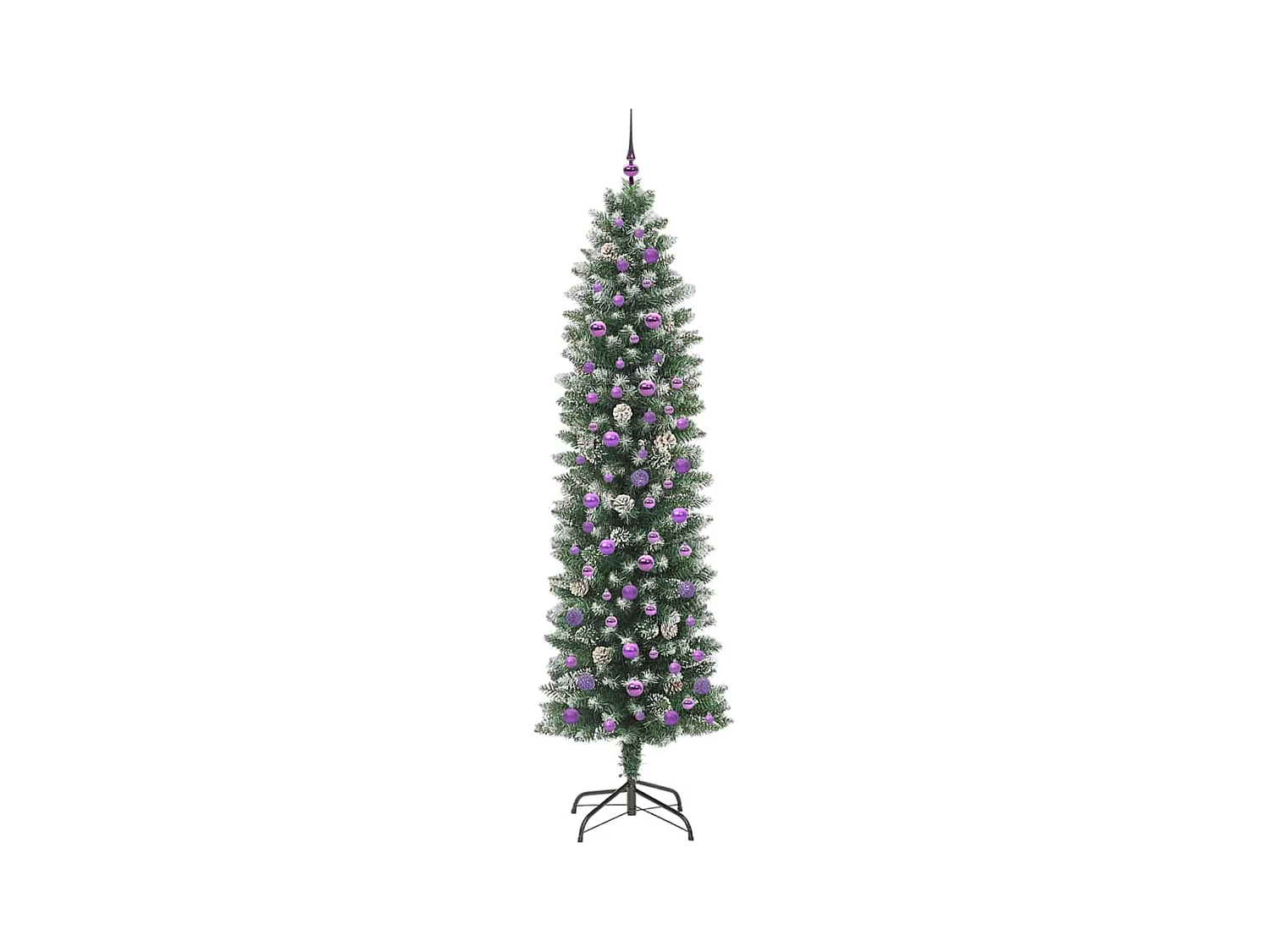 Árvore Slim de Natal Artificial Verde e branco 240 cm