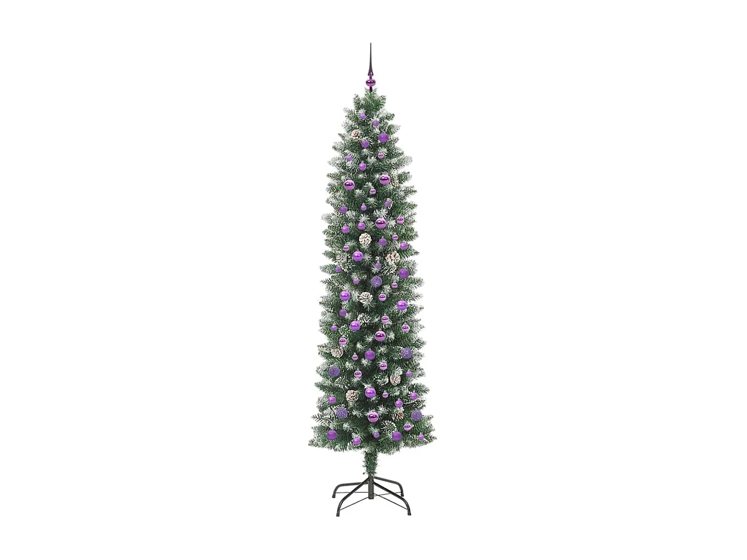 Arbre de Noël artificiel slim avec 300 LED Vert et blanc 240 cm