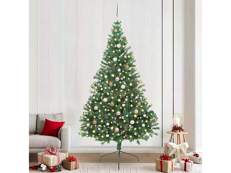 Sapin de Noël artificiel pré-éclairé Vert 240 cm PVC