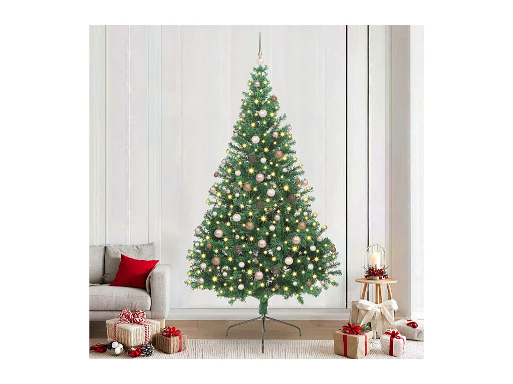 Sapin de Noël artificiel pré-éclairé Vert 240 cm PVC