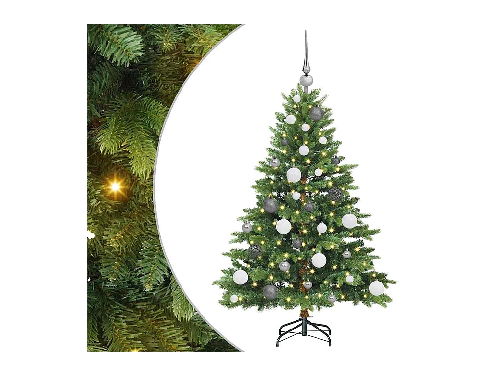 Kunstkerstboom met 150 LED met standaard Groen 120 cm PE en PVC