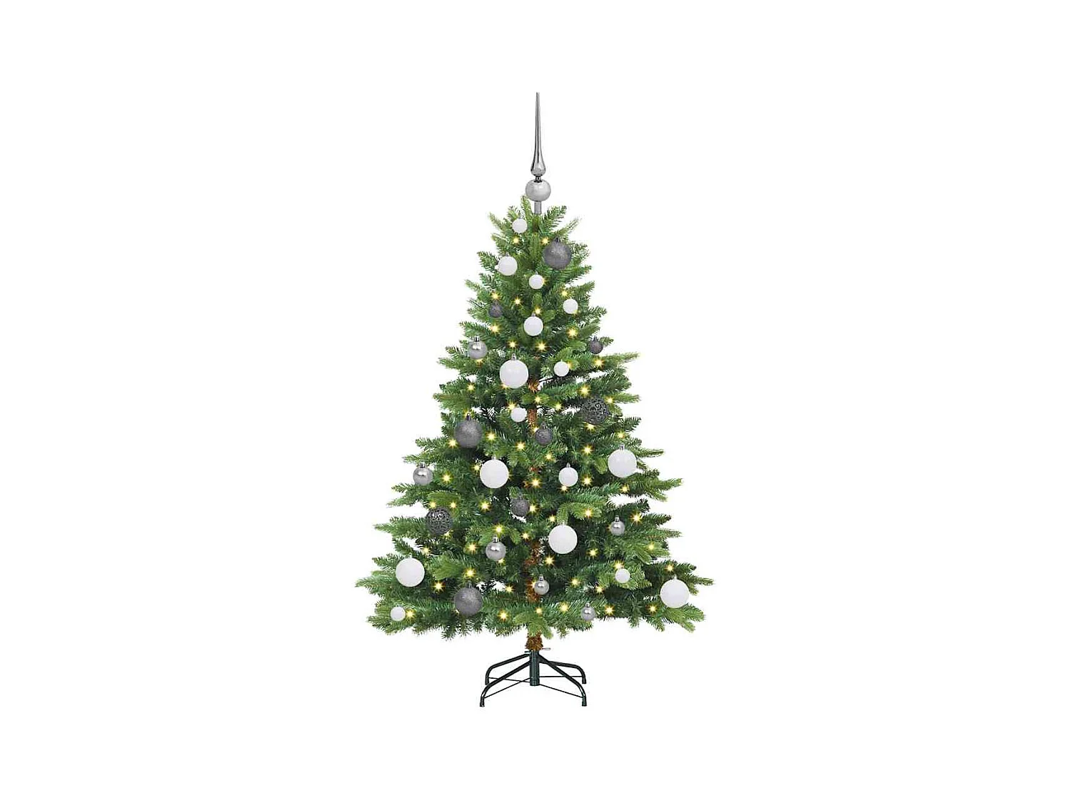Kunstkerstboom met 150 LED met standaard Groen 120 cm PE en PVC