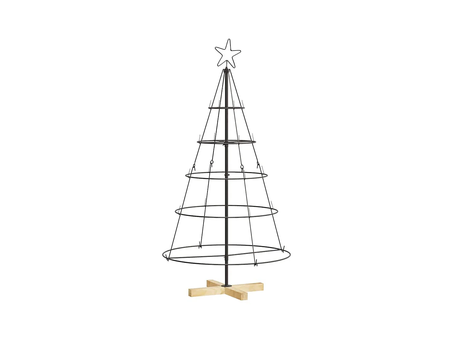 Árbol Cono de Navidad con soporte Negro 125 cm Acero