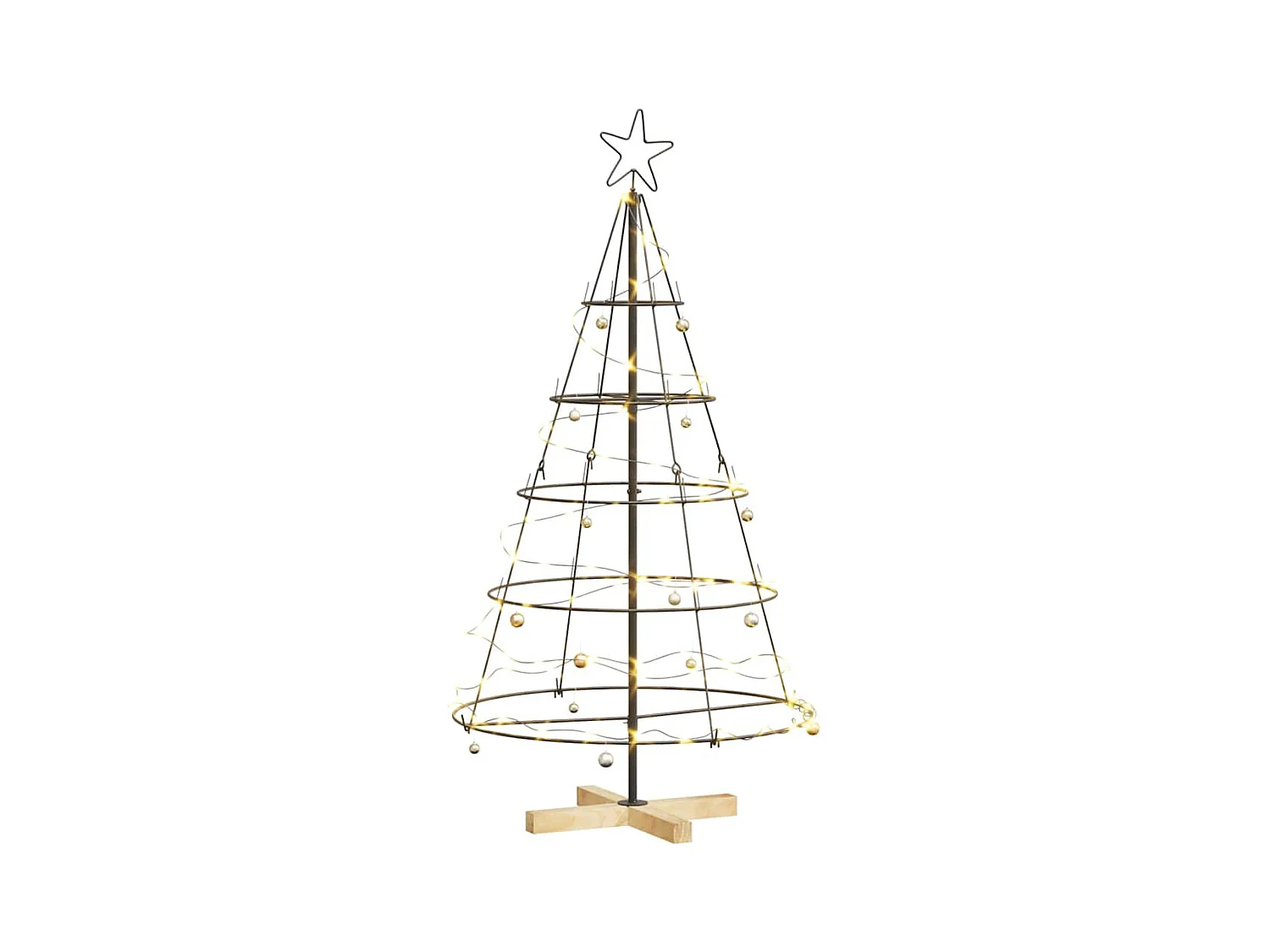 Árbol Cono de Navidad con soporte Negro 125 cm Acero