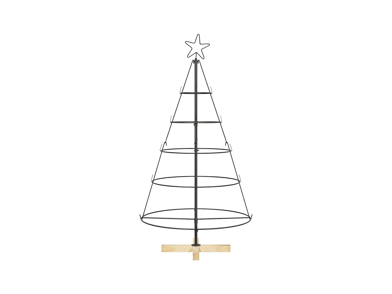 Árbol Cono de Navidad con soporte Negro 125 cm Acero