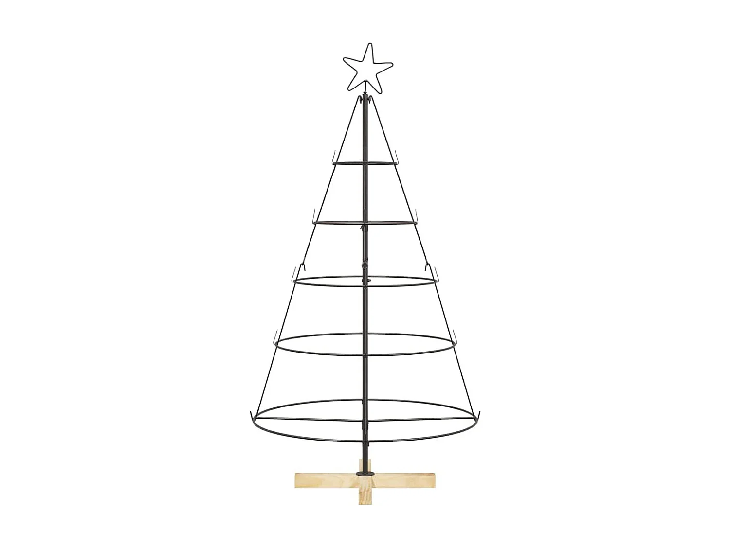 Arbre en cône de Noël avec support Noir 125 cm Acier